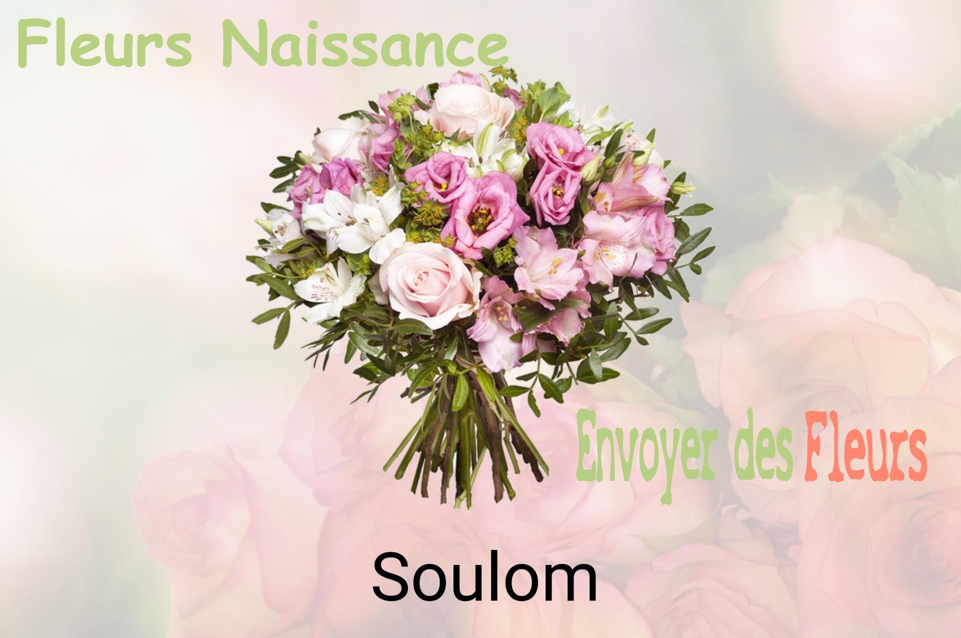 Bouquet de fleurs de naissance livré à Soulom