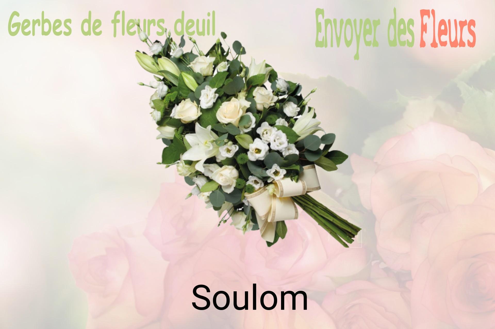 Gerbe de fleurs de deuil livrée à Soulom